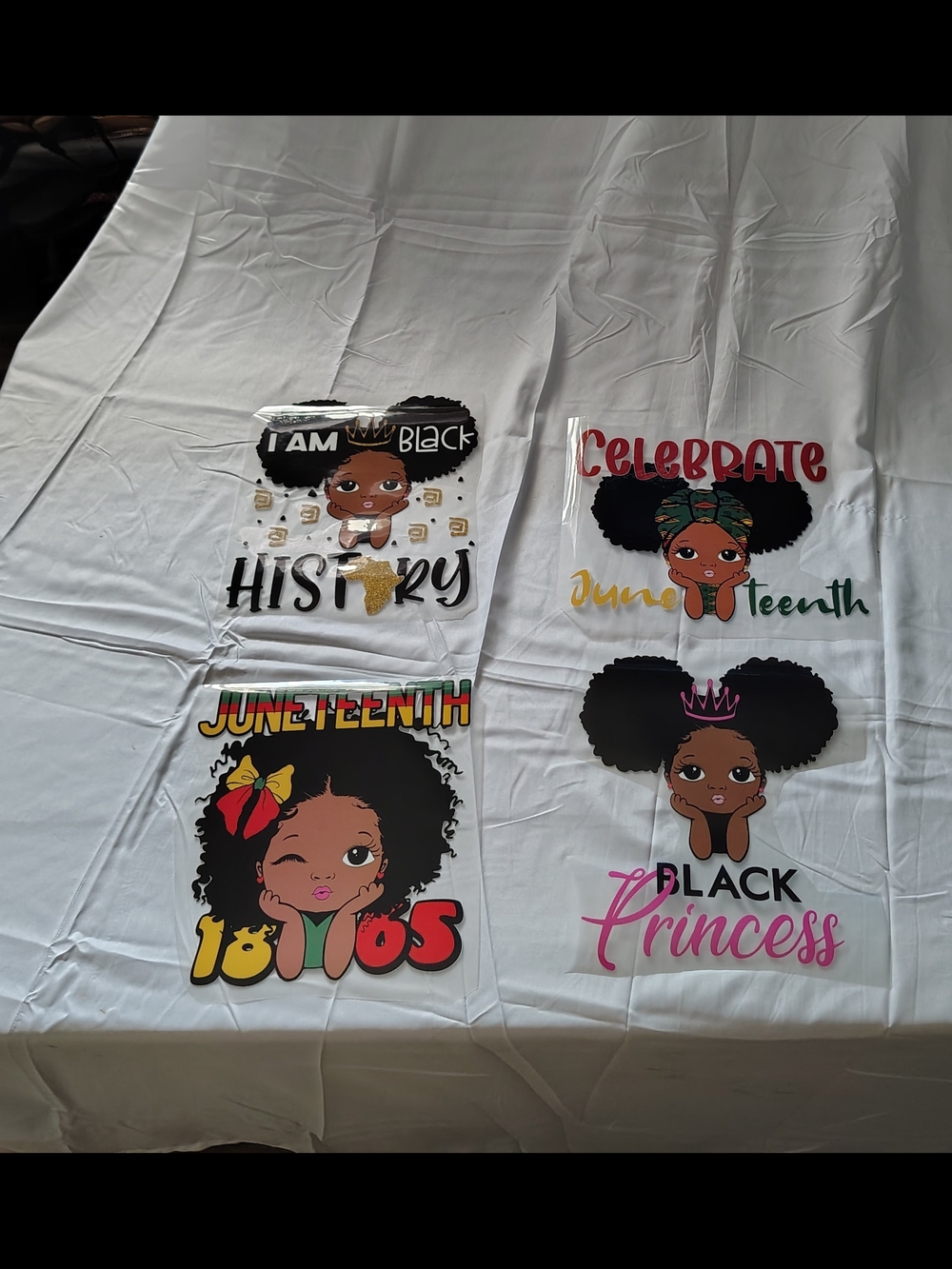 8" Set Of 4 Juneteenth BLM Heat Transfers